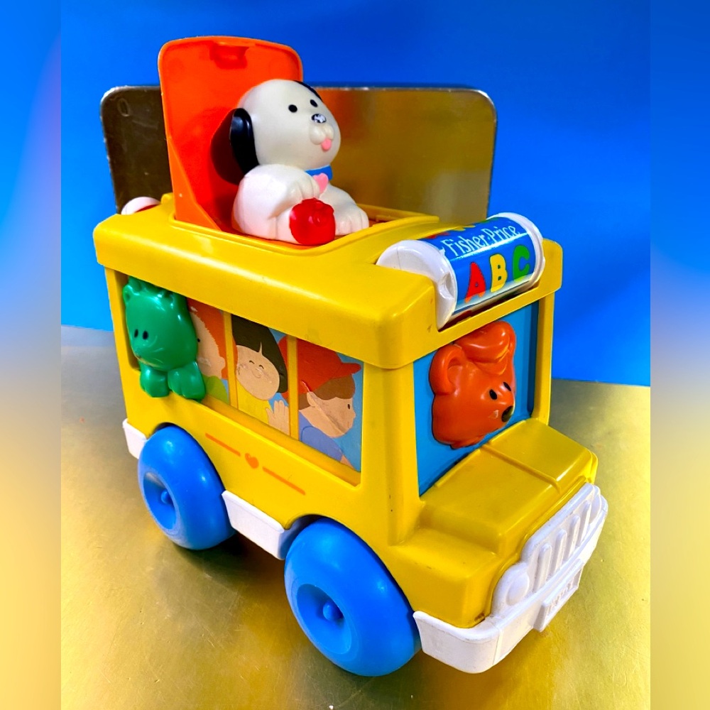 Fisher-Price Baby Bus Vintage 1989 Learning Toy 10 Fun Filled Activities